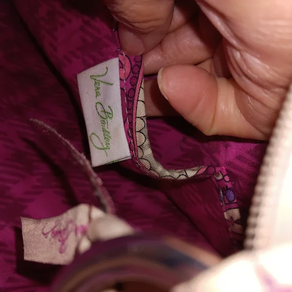 Vera Bradley Pink Floral Quilted Crossbody Purse Plaid Meets Paisley ** Retired - Picture 4 of 7